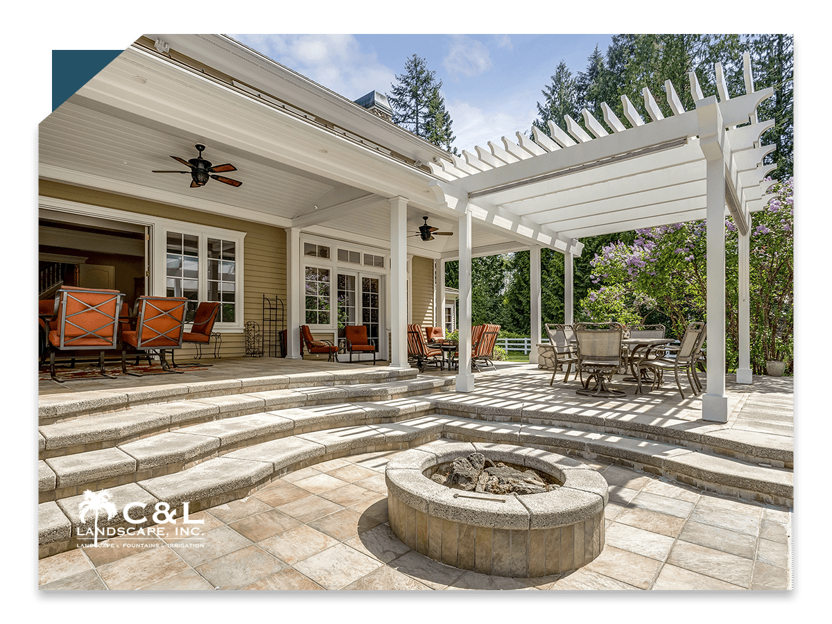 Stone seating area and patio